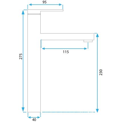 REA-B6214 - Wastafelkraan PIXEL 27,5 cm zwart