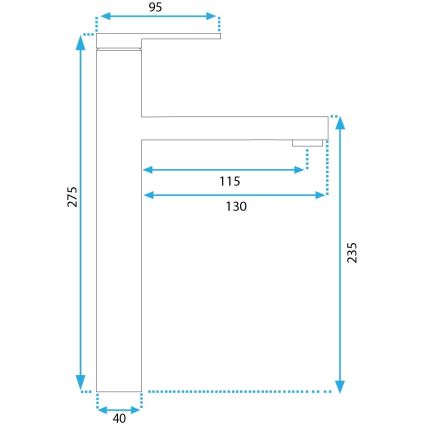 REA-B6215 - Mitigeur de lavabo PIXEL 27,5 cm doré