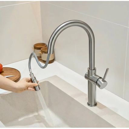 REA-B6330 - Keukenkraan met uittrekbare uitloop FRESH 45 cm nikkel