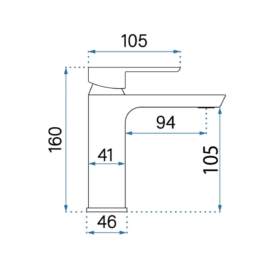 REA-B6410 - Wastafelkraan ARGUS 16 cm geborsteld goud