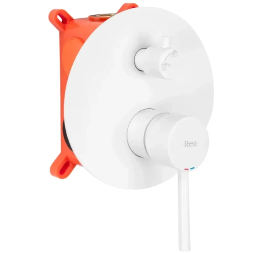 REA-B6440 - Kit de baignoire avec mitigeur encastré LUNGO blanc mat
