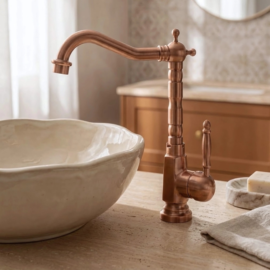 REA-B6528 - Mitigeur de lavabo BONA 28,5 cm cuivre brossé
