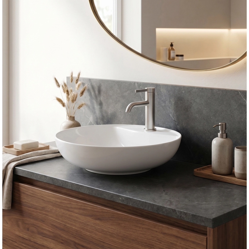 REA-B6530 - Mitigeur pour lavabo RIVO 16,5 cm nickel