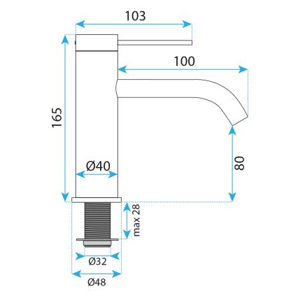 REA-B6530 - Mitigeur pour lavabo RIVO 16,5 cm nickel