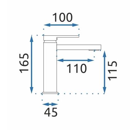 REA-B6555 - Mitigeur pour lavabo VERSO 16,5 cm doré brossé