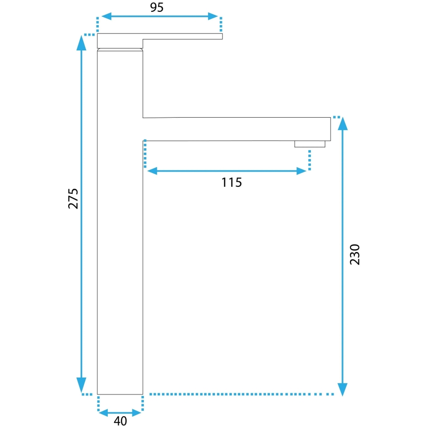 REA-B6562 - Wastafelkraan PIXEL 27,5 cm glanzend chroom
