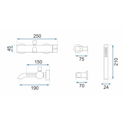 REA-B6634 - Badset LUNGO mat zwart