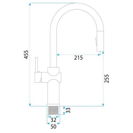 REA-B7200 - Keukenkraan met uittrekbare sproeikop FRESH 45 cm zwart