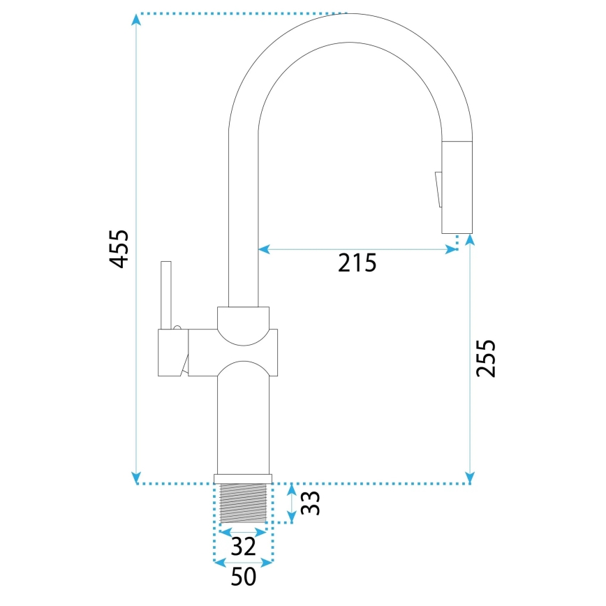 REA-B7200 - Mitigeur d'évier avec douchette extractible FRESH 45 cm noir