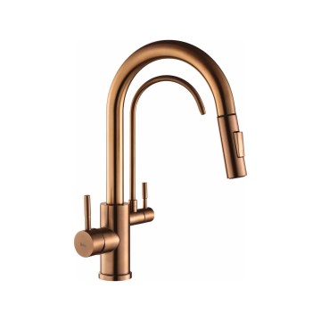 REA-B7436 - Keukenkraan met uittrekbare sproeikop en ECO FRESH-filtratie 37,5 cm koper