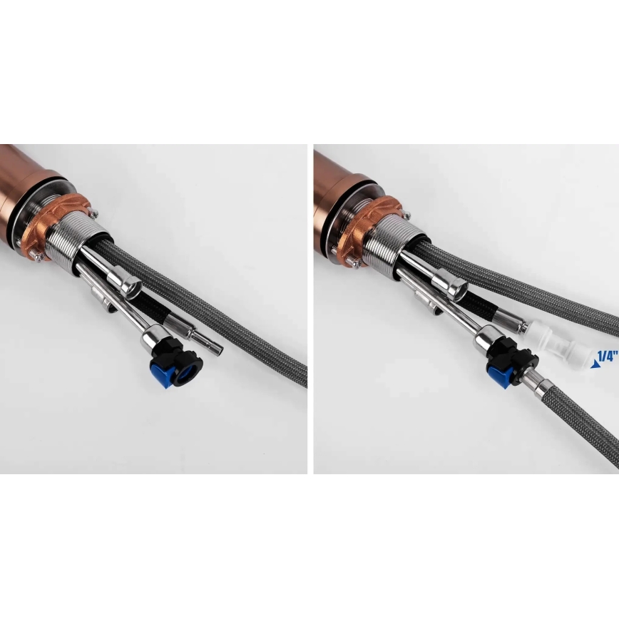 REA-B7436 - Mitigeur d'évier avec douchette extractible et filtration ECO FRESH, 37,5 cm, cuivre