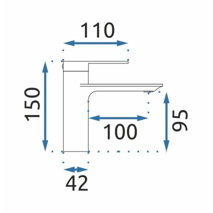 REA-B7960 - Mitigeur pour lavabo STORM 15 cm doré brossé