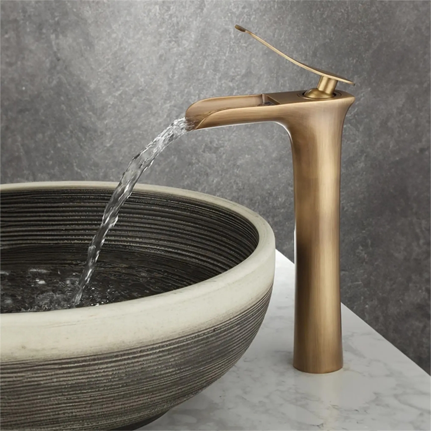 REA-B8120 - Mitigeur pour lavabo LAGUNA 30 cm, finition dorée brossée