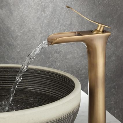 REA-B8120 - Mitigeur pour lavabo LAGUNA 30 cm, finition dorée brossée
