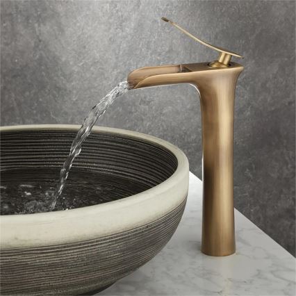 REA-B8120 - Wastafelmengkraan LAGUNA 30 cm geborsteld goud