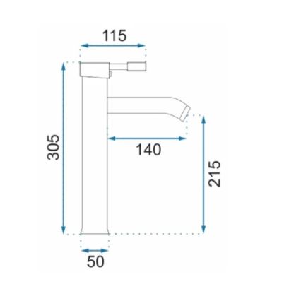 REA-B8665 - Wastafelmengkraan GRAF 30,5 cm zwart