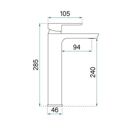 REA-B8746 - Mitigeur pour lavabo ARGUS 28,5 cm titane
