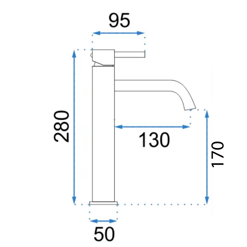 REA-B8821 - Mitigeur de lavabo LUNGO ART 28 cm doré
