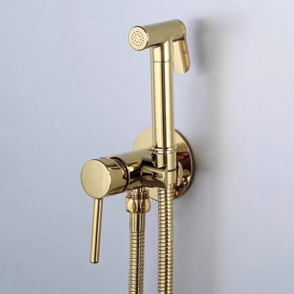REA-B8979 - Bidetkraan met bidetdouche voor inbouwmontage LUNGO, goud