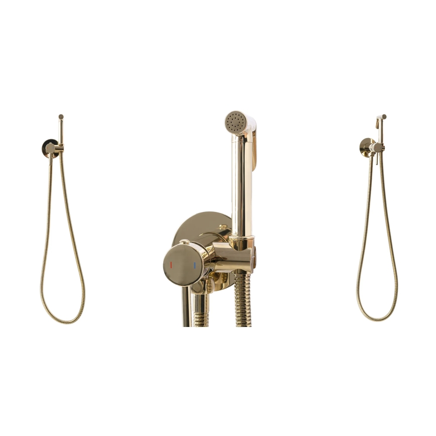 REA-B8979 - Bidetkraan met bidetdouche voor inbouwmontage LUNGO, goud