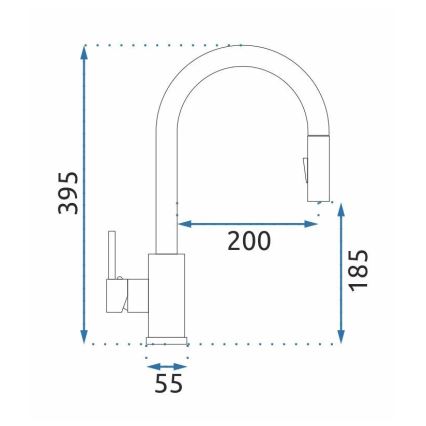 REA-B9146 - Mitigeur d'évier à douchette extractible FRESH 39,5 cm nickel