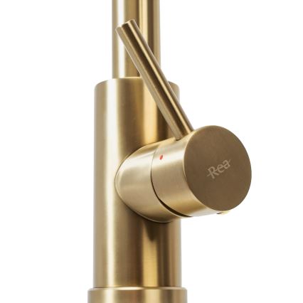 REA-B9148 - Mitigeur d'évier FRESH avec douchette extractible, 39,5 cm, finition dorée brossée