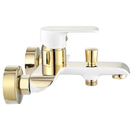REA-B9932 - Badkraanset BLOOM mat wit/goud