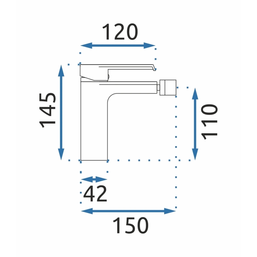 REA-B9965 - Mitigeur pour bidet HASS 14,5 cm noir mat