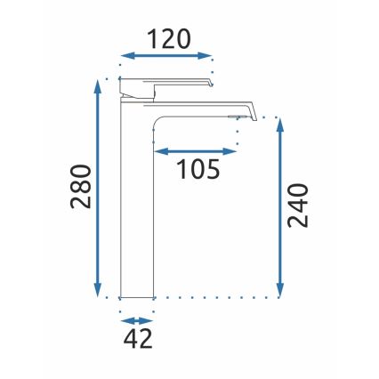 REA-B9966 - Wastafelmengkraan HASS 28 cm mat zwart