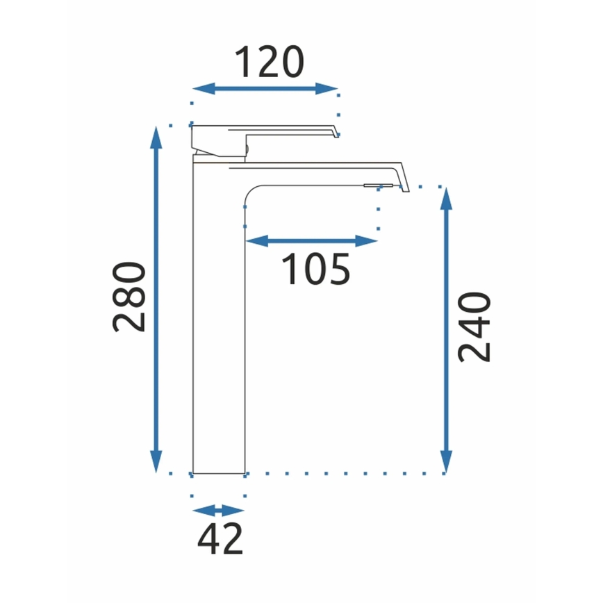 REA-B9966 - Wastafelmengkraan HASS 28 cm mat zwart