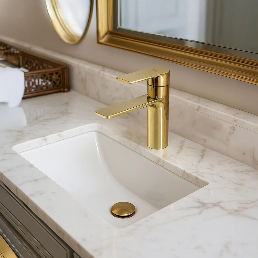 REA-B9981 - Wastafelmengkraan STORM 15 cm, goud