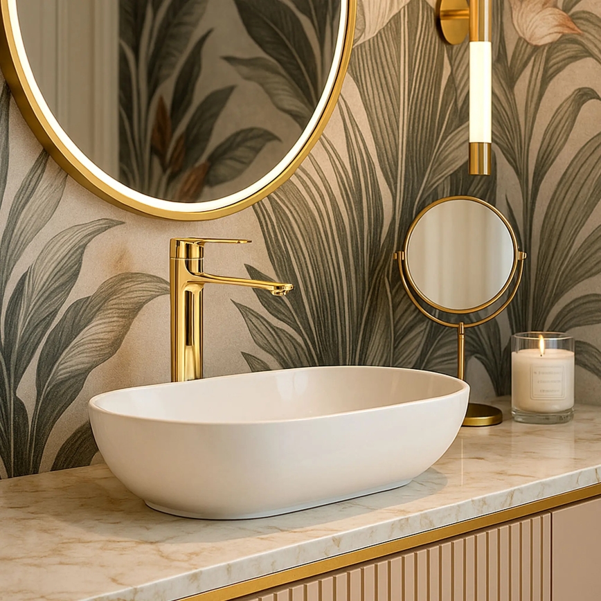 REA-B9983 - Mitigeur de lavabo STORM 29,5 cm doré