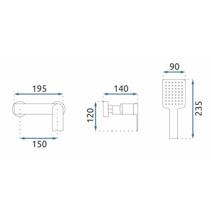 REA-B9984 - Ensemble de douche avec mitigeur STORM doré