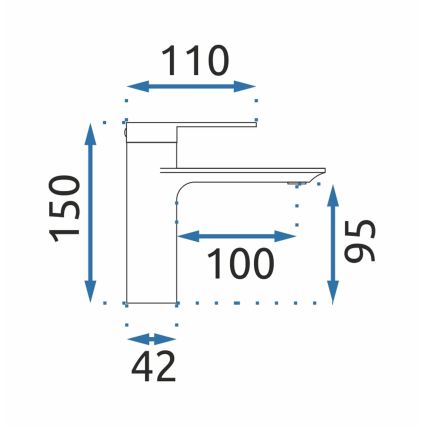 REA-B9986 - Mitigeur pour lavabo STORM 15 cm noir mat