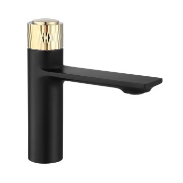 REA-B9987 - Mitigeur de lavabo STORM 16,5 cm noir/doré