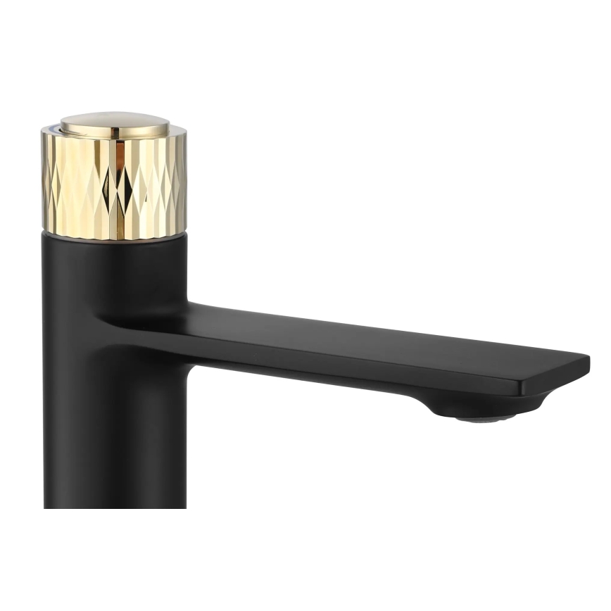 REA-B9987 - Mitigeur de lavabo STORM 16,5 cm noir/doré