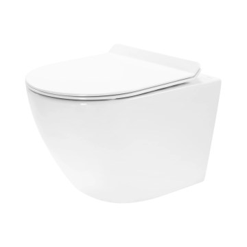 REA-C1400 - Hangend toilet met toiletbril CARTER RIMLESS keramiek/wit