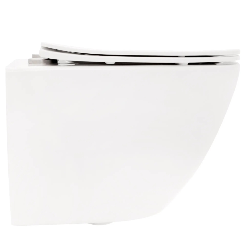 REA-C2760 - Hangend toilet met toiletzitting CARLO FLAT MINI RIMLESS keramiek/glanzend wit