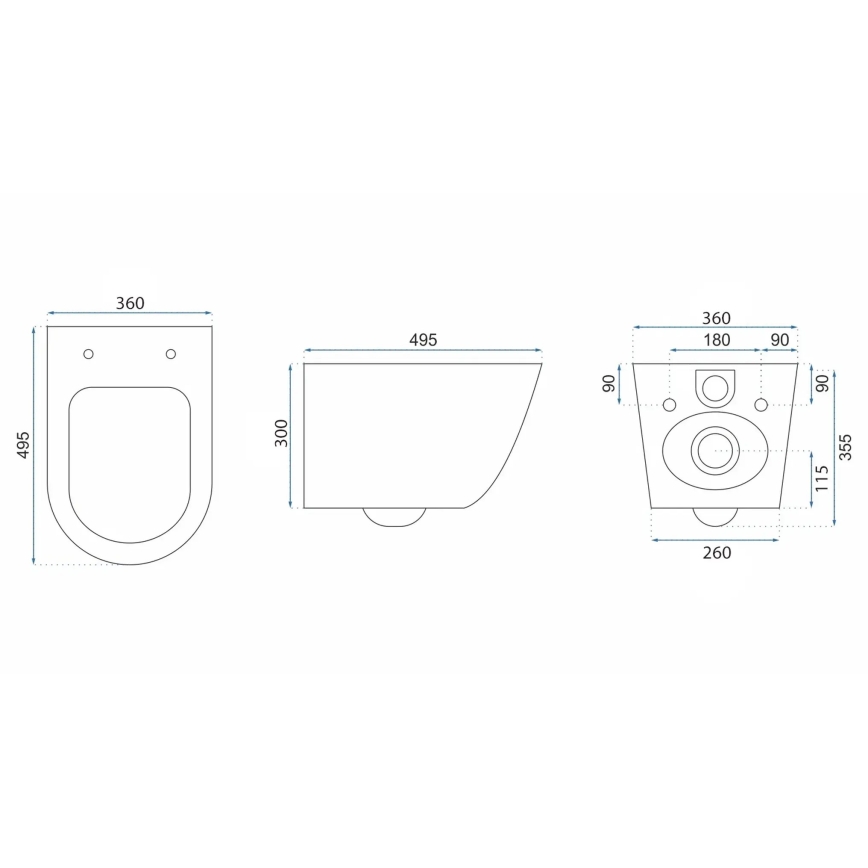 REA-C6800 - Wandcloset met toiletzitting TITO TORNADO RIMLESS keramiek/wit
