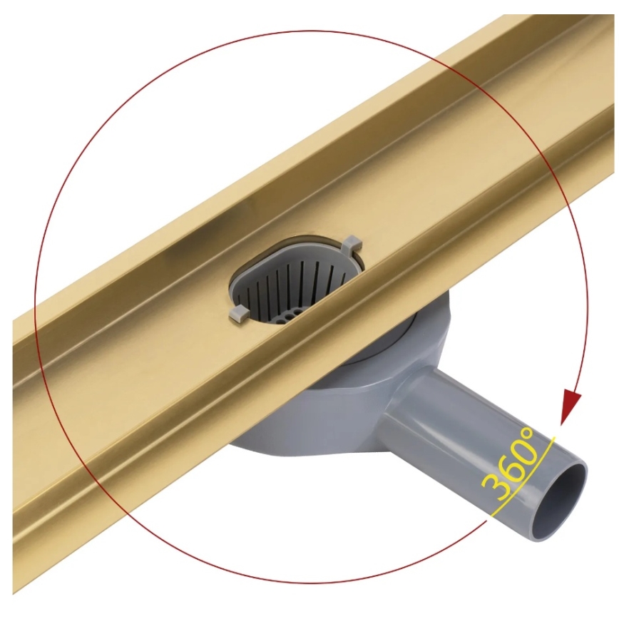 REA-G2703 - Caniveau d'évacuation NEOX PRO 80 cm acier inoxydable/doré brossé