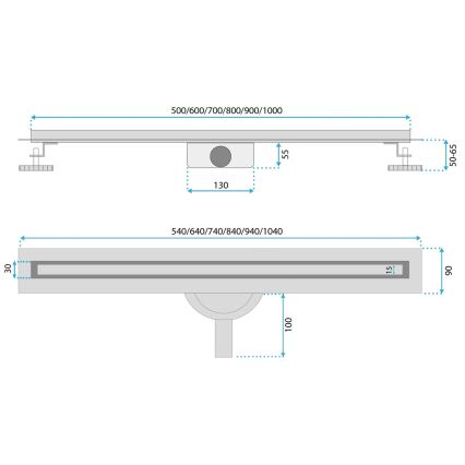REA-G2710 - Afvoergoot NEOX SLIM 70 cm RVS/zwart