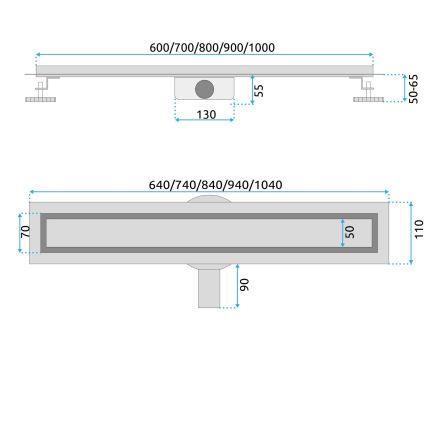 REA-G2738 - Caniveau d'évacuation NEOX PRO 100 cm doré