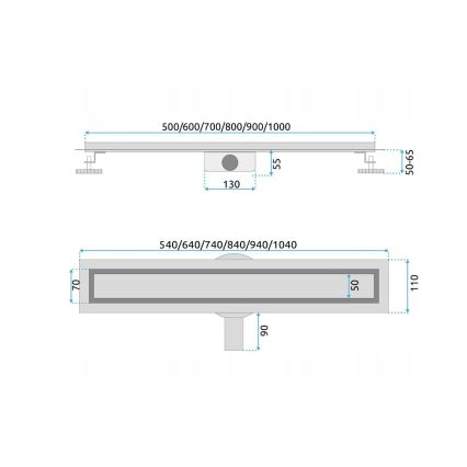 REA-G5809 - Afvoergoot NEOX PRO 80 cm, roestvrij staal