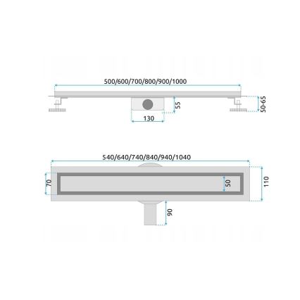 REA-G7803 - Afvoergoot NEOX PRO 80 cm roestvrij staal/zwart