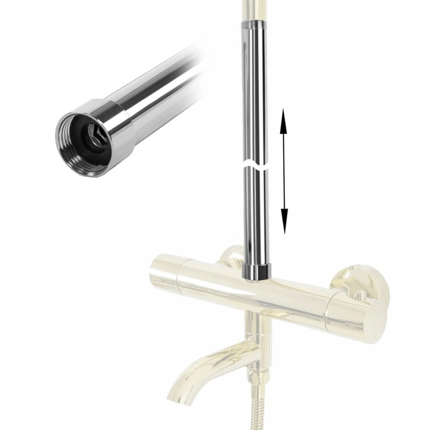 REA-K0881 - Verlengstang voor douche-/badset 51,5 cm glanzend chroom