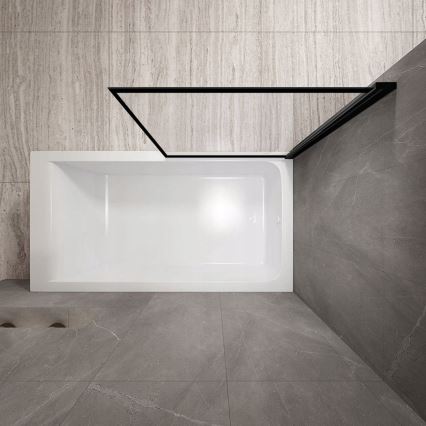 REA-K7390 - Paroi de baignoire LAGOS 140x80 cm noir/transparent