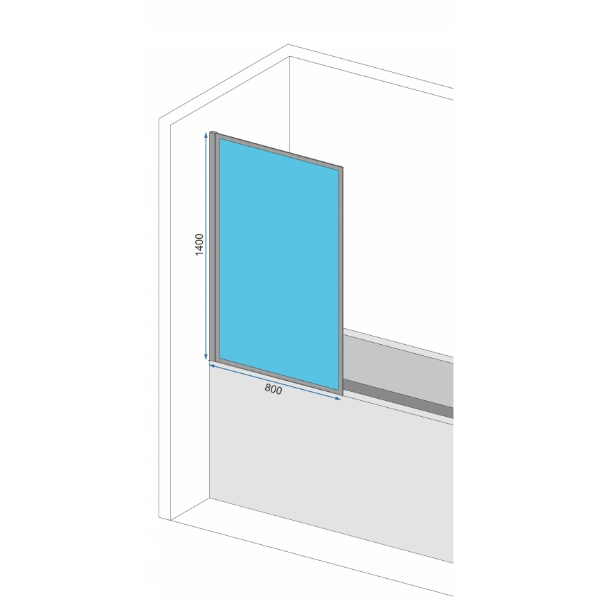 REA-K7633 - Paroi de baignoire mobile LAGOS 140x80 cm noir/transparent