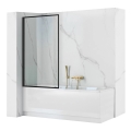 REA-K7633 - Verstelbare badwand LAGOS 140x80 cm zwart/helder