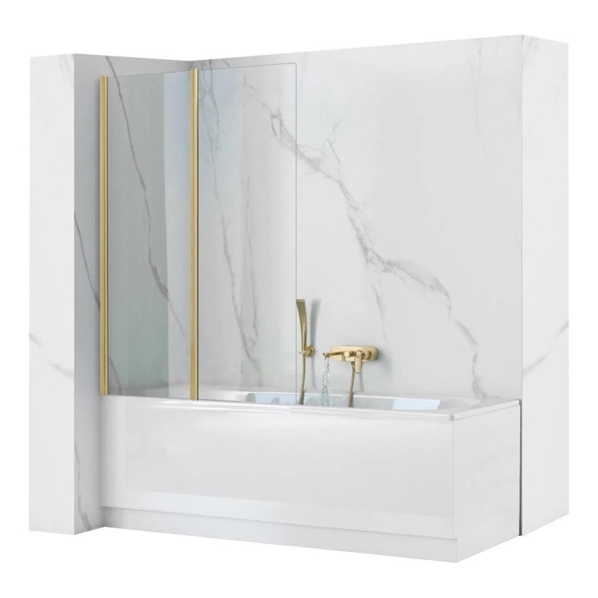 REA-K9777 - Paroi de baignoire pliante AGAT 140x100 cm doré brossé/transparent