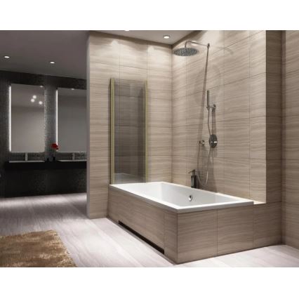 REA-K9777 - Paroi de baignoire pliante AGAT 140x100 cm doré brossé/transparent